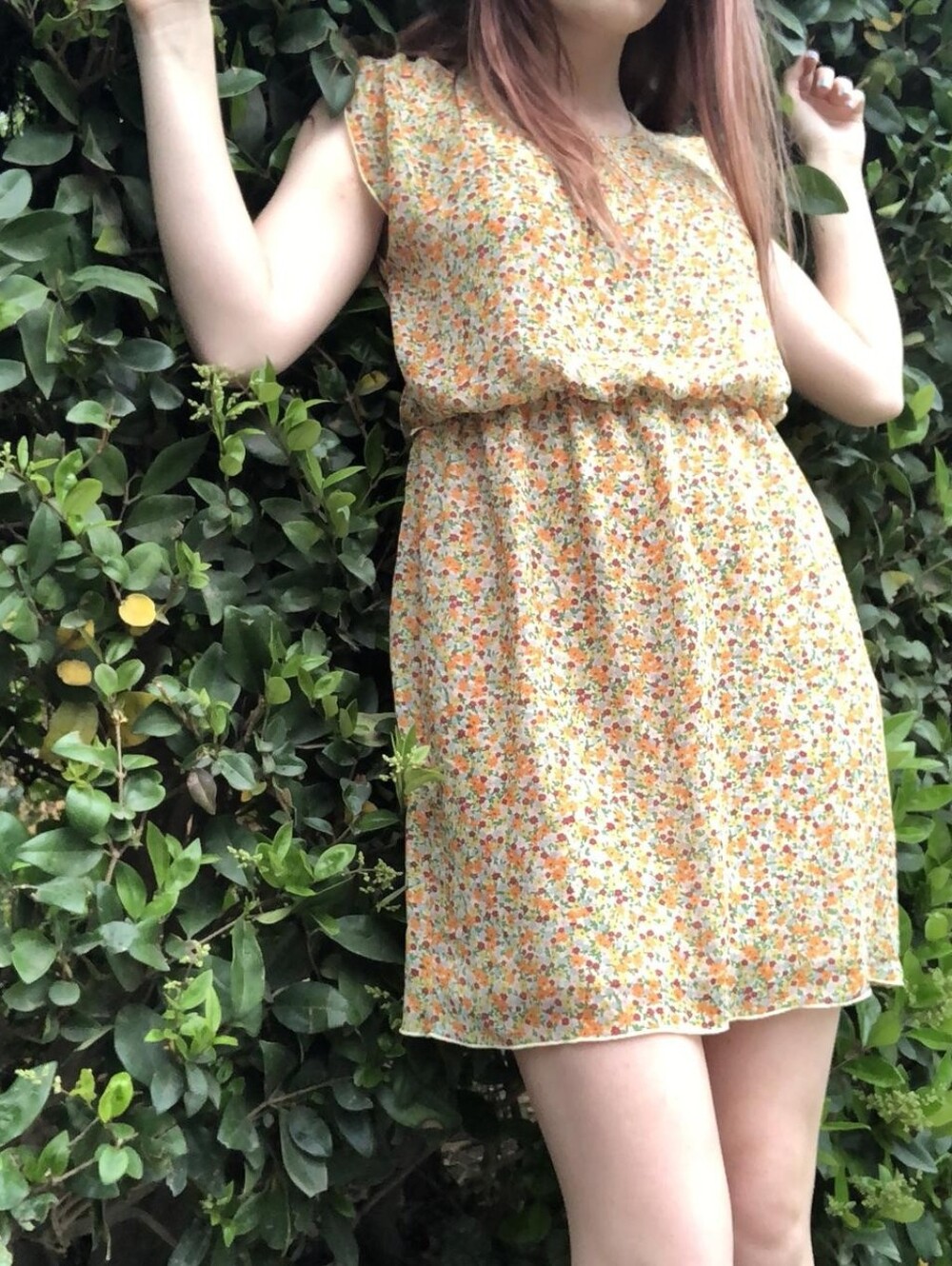 Sweet Storm Women's L Floral Lined Dress Knee Length Cottage Boho Fall Travel